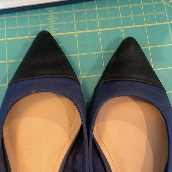 Black and navy sling back flats - Picture 7 of 7